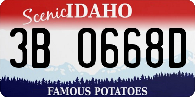 ID license plate 3B0668D