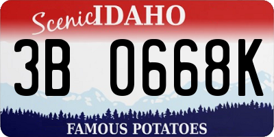 ID license plate 3B0668K