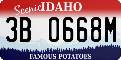 ID license plate 3B0668M