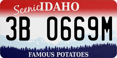 ID license plate 3B0669M