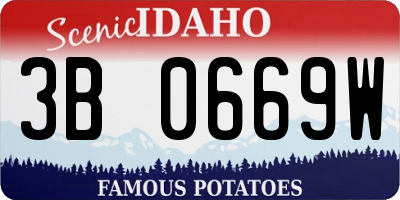 ID license plate 3B0669W