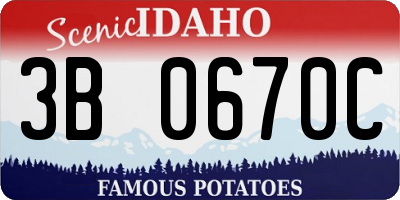ID license plate 3B0670C