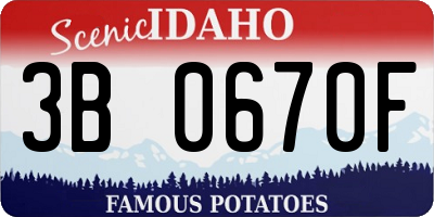 ID license plate 3B0670F