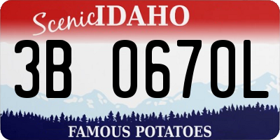 ID license plate 3B0670L