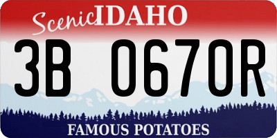 ID license plate 3B0670R