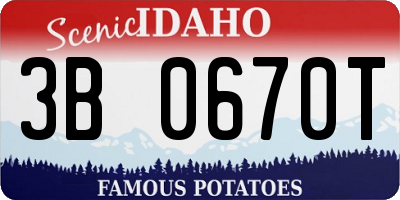 ID license plate 3B0670T