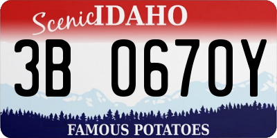 ID license plate 3B0670Y