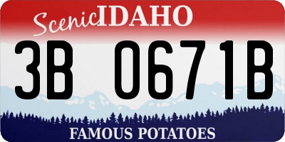 ID license plate 3B0671B