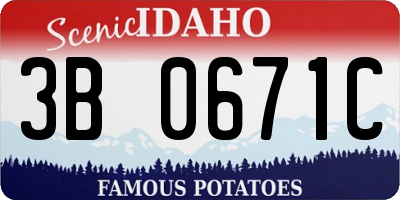 ID license plate 3B0671C