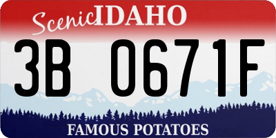 ID license plate 3B0671F