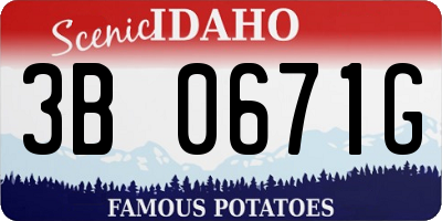 ID license plate 3B0671G