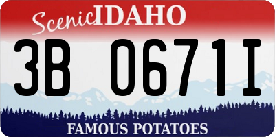 ID license plate 3B0671I