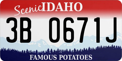 ID license plate 3B0671J