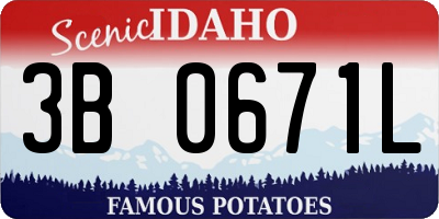 ID license plate 3B0671L
