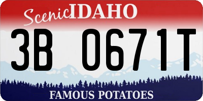 ID license plate 3B0671T