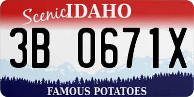 ID license plate 3B0671X