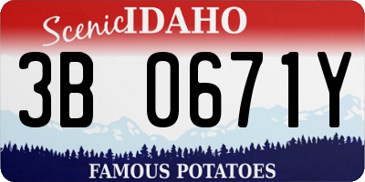 ID license plate 3B0671Y