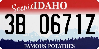 ID license plate 3B0671Z