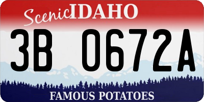 ID license plate 3B0672A