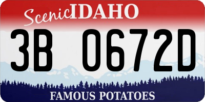 ID license plate 3B0672D