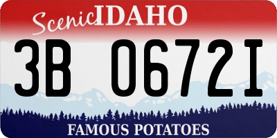 ID license plate 3B0672I