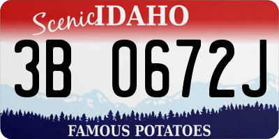 ID license plate 3B0672J
