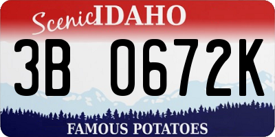 ID license plate 3B0672K