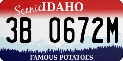 ID license plate 3B0672M