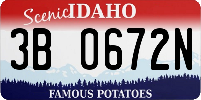 ID license plate 3B0672N