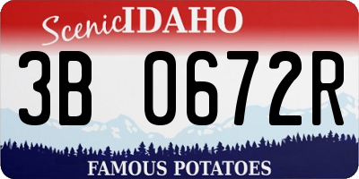 ID license plate 3B0672R