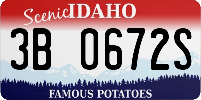 ID license plate 3B0672S