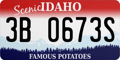 ID license plate 3B0673S