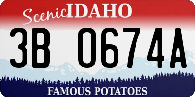 ID license plate 3B0674A