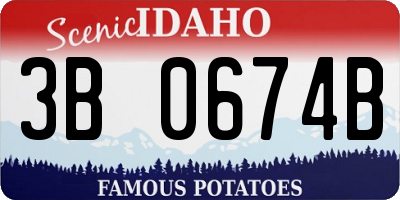 ID license plate 3B0674B