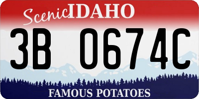 ID license plate 3B0674C