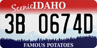 ID license plate 3B0674D