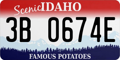 ID license plate 3B0674E
