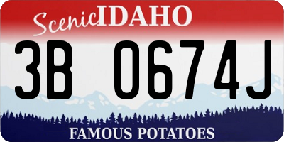 ID license plate 3B0674J