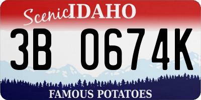ID license plate 3B0674K