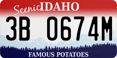 ID license plate 3B0674M