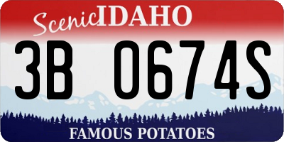 ID license plate 3B0674S