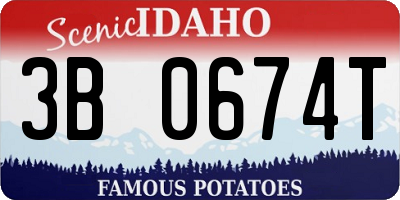 ID license plate 3B0674T