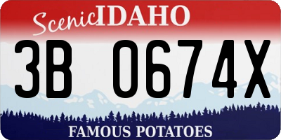 ID license plate 3B0674X