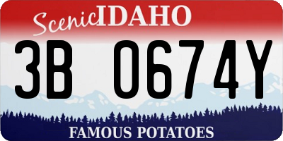 ID license plate 3B0674Y