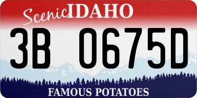 ID license plate 3B0675D