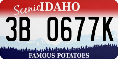 ID license plate 3B0677K