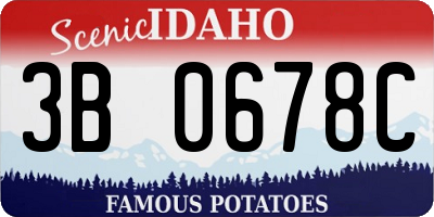 ID license plate 3B0678C