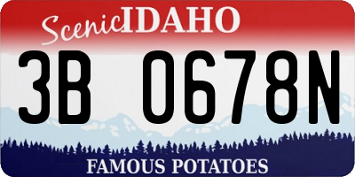 ID license plate 3B0678N