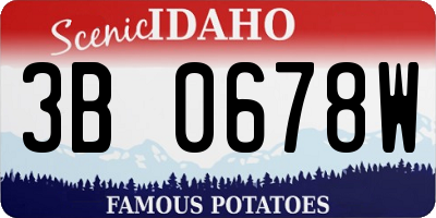 ID license plate 3B0678W