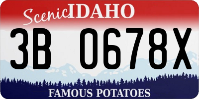 ID license plate 3B0678X